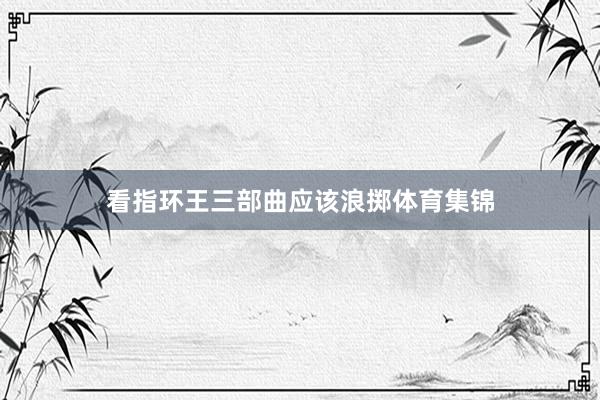 看指环王三部曲应该浪掷体育集锦