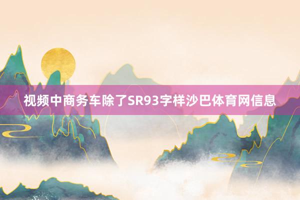 视频中商务车除了SR93字样沙巴体育网信息