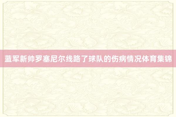 蓝军新帅罗塞尼尔线路了球队的伤病情况体育集锦