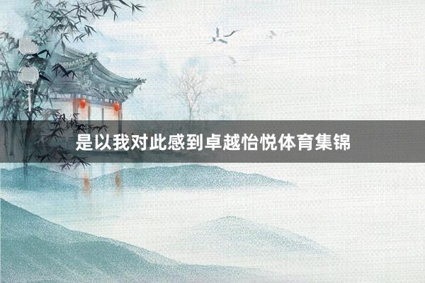 是以我对此感到卓越怡悦体育集锦