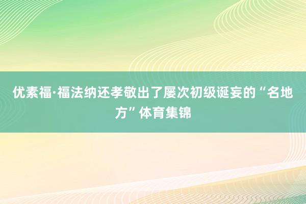 优素福·福法纳还孝敬出了屡次初级诞妄的“名地方”体育集锦
