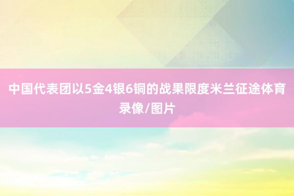 中国代表团以5金4银6铜的战果限度米兰征途体育录像/图片