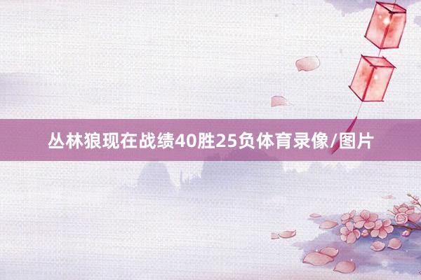 丛林狼现在战绩40胜25负体育录像/图片