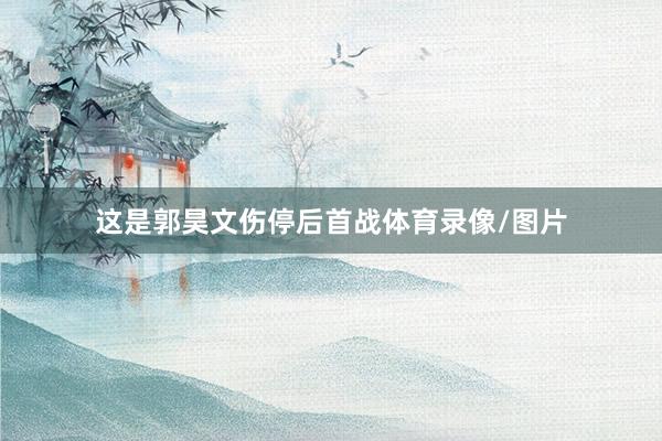 这是郭昊文伤停后首战体育录像/图片