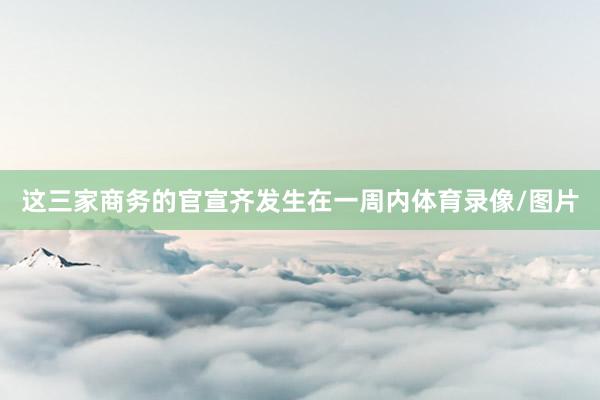 这三家商务的官宣齐发生在一周内体育录像/图片