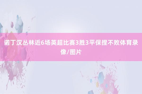 诺丁汉丛林近6场英超比赛3胜3平保捏不败体育录像/图片