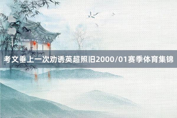 考文垂上一次劝诱英超照旧2000/01赛季体育集锦